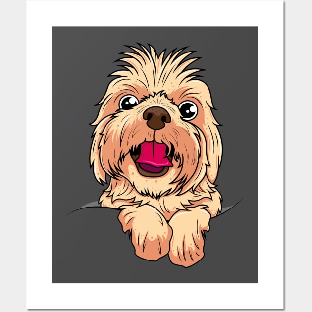 Cute Yorkshire Terrier Face Wall Art by ReaBelle